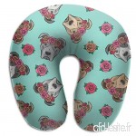 Travel Pillow All The Pit Bulls Floral Crowns Teal Memory Foam U Neck Pillow for Lightweight Support in Airplane Car Train Bus - B07VB3P7G3